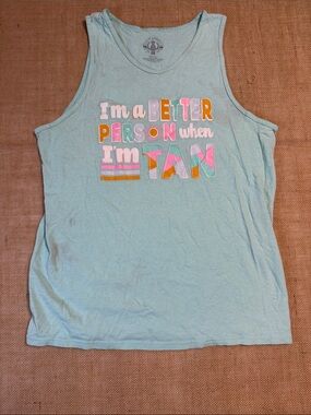 Women’s Light Blue Graphic Tank Top - 'I'm a Better Person'